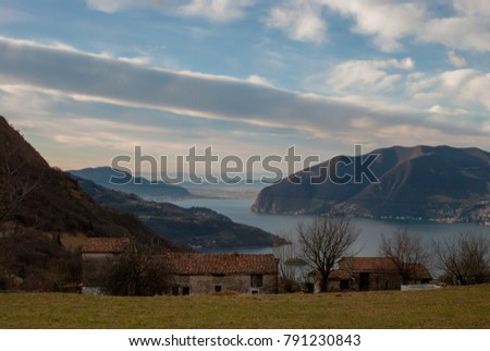 View of Iseo lake from Zone pyramids site.