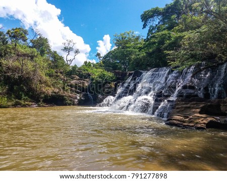 Beautiful waterfall in Carrancas city, Brazil
