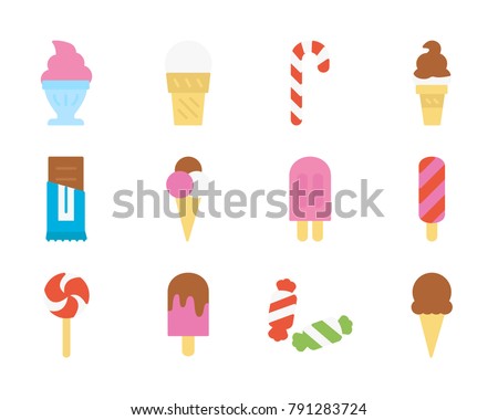 Icecream sweets flat icon