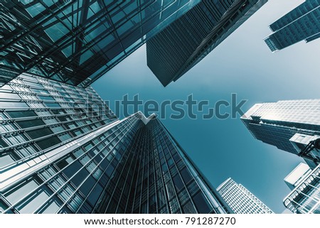 skyscrapers in a finance district