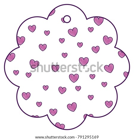 flower frame with hearts pattern background
