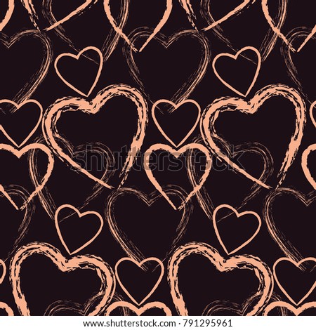 Seamless pattern for St. Valentine's Day. Vintage decorative elements. Ornament with hearts. 