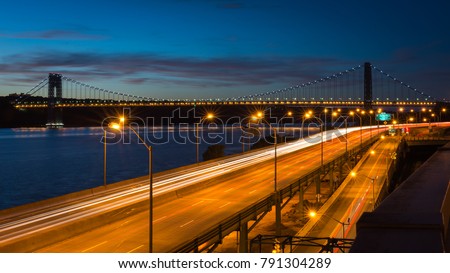Long exposure photo of Washington Bridge, Manhattan New York