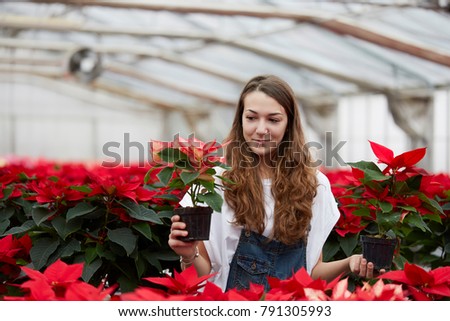 woman working in a garden store