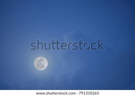 big full moon at night and cloud