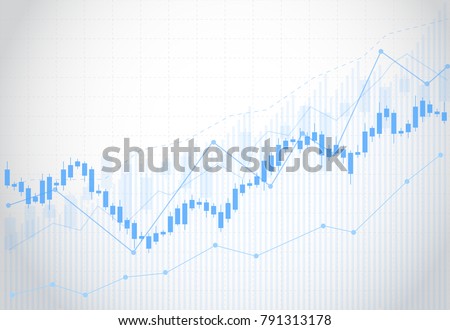 Business candle stick graph chart of stock market investment trading on white background design. Bullish point, Trend of graph. Vector illustration