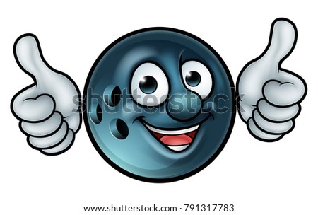 A ten pin bowling ball cartoon sports mascot