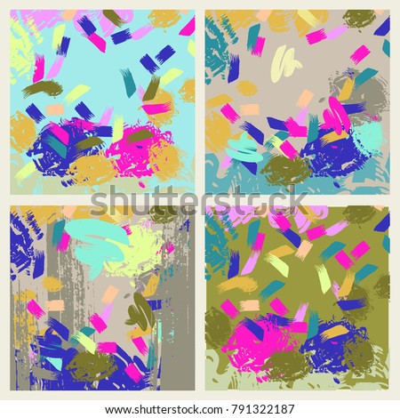 Set of vector abstract backgrounds consisting of stains and smears