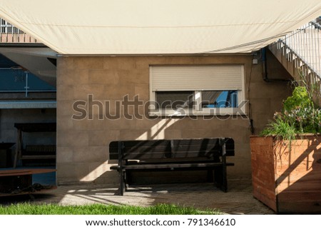 Garden with awning Royalty-Free Stock Photo #791346610