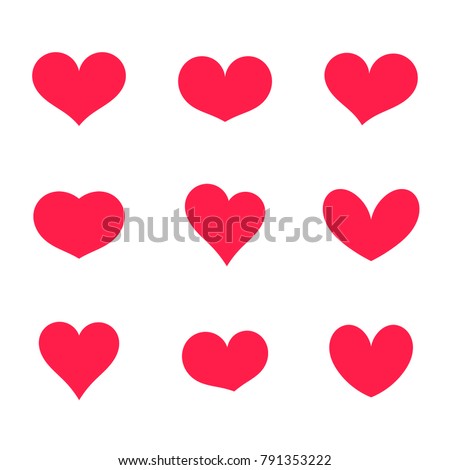 Hearts icons collection. Vector illustration