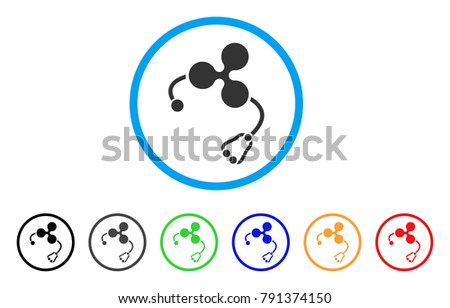 Ripple Health rounded icon. Style is a flat gray symbol inside light blue circle with bonus colored versions. Ripple Health vector designed for web and software interfaces.