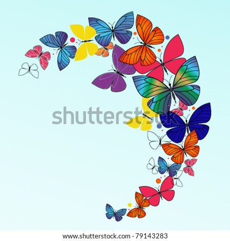 colorful butterflies in circle formation