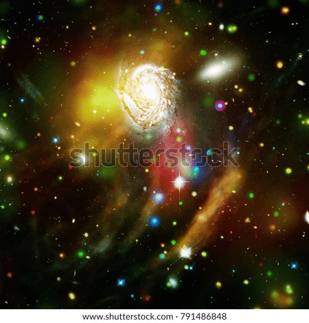 Nebula and galaxies in space. The elements of this image furnished by NASA.
