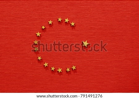 crescent on a red field, Turkish flag, flat lay, Copy space