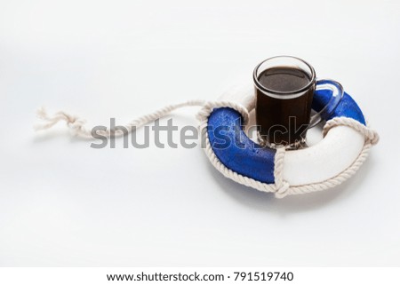 cup of coffee on white background
