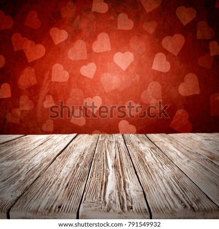 Desk of free space and valentine day 