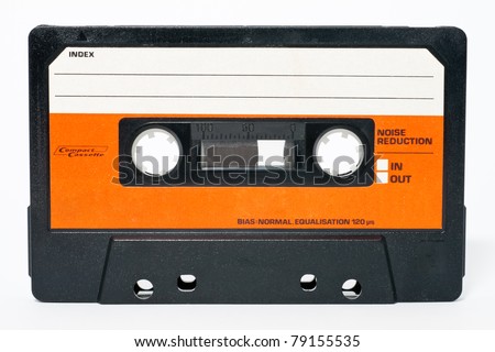 Cassette tape isolated on a white background Royalty-Free Stock Photo #79155535
