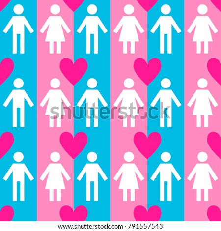 Love couple valentine heart pattern pink cyan blue background