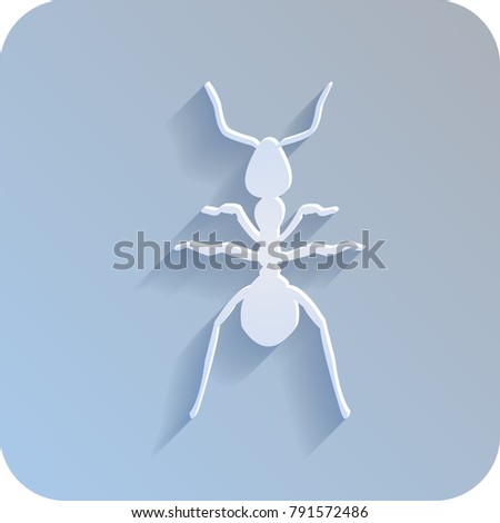 
Vector insect icon made of paper