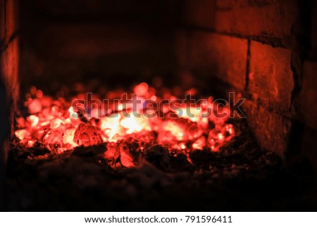 the coals in the furnace