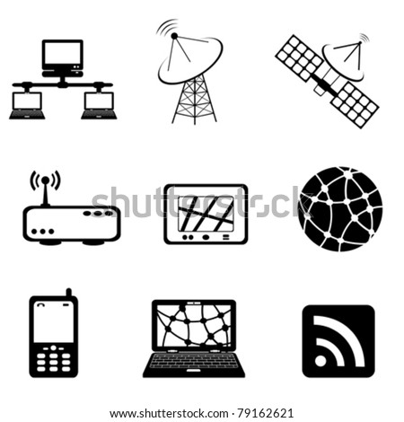 Communication, technology and computer icon set