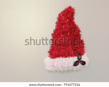 Santa Claus hat on bright background.Concept for Christmas and New Year