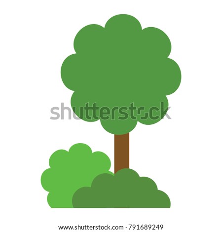 Green Tree Concept with Grass Vector Design 