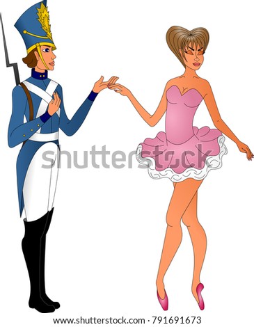 tin soldier with a ballerina Royalty-Free Stock Photo #791691673