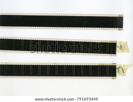 Camera film strip, isolated on white background