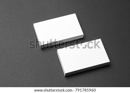 Business card on black background