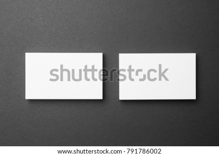 Business card on black background
