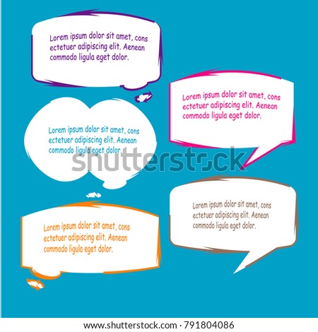 set of bubble speech quote box template illustration vector design