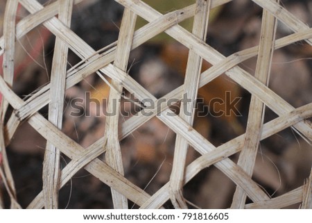 
a wicker basket (background).