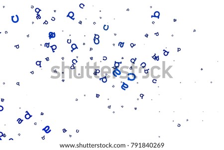 BLUE vector layout with latin alphabet. Abstract illustration with colored latin alphabet. The pattern can be used as ads, poster, banner for books.