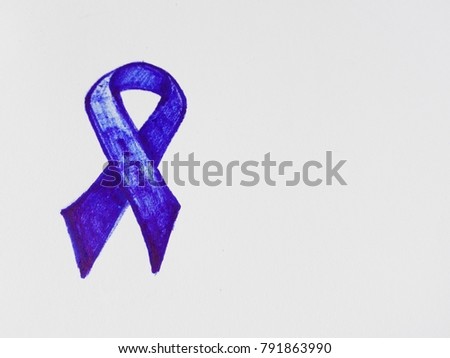 World Cancer Day,symbolic  Ribbons 2018, by  Pen colored Paintings Marked as Colorectal Cancer