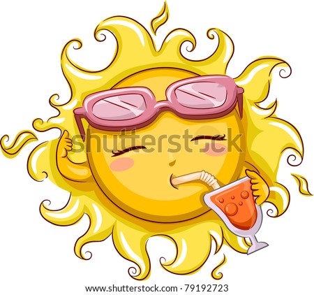 Illustration of the Sun Drinking from a Glass