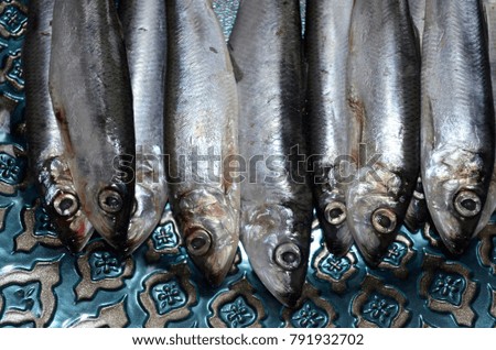 Sprats fish on a plate