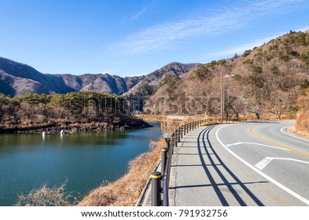 Highway road to shojiko lake