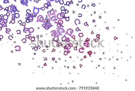 Light Purple vector texture with ABC characters. Colored alphabet signs with gradient on white background. Best design for your ad, poster, banner of college.