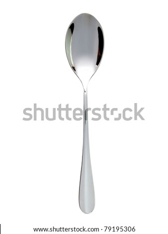 Silver spoon on white background Royalty-Free Stock Photo #79195306