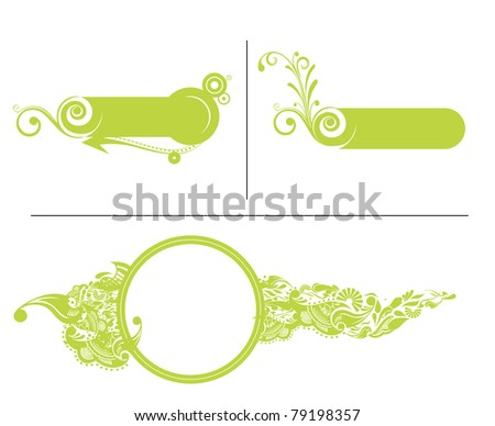 set of vector floral banner design element,