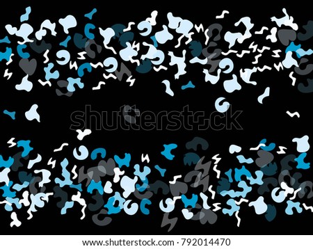 Colorful spots. Black background. Abstract print pattern. Vector illustration for celebration, party, holiday, invitation and Your project. Chaotic Decor. Modern Creative Style.