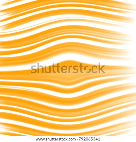 orange and white retro 70ties stripe pattern with curved center area and  blurred right border, vector illustration