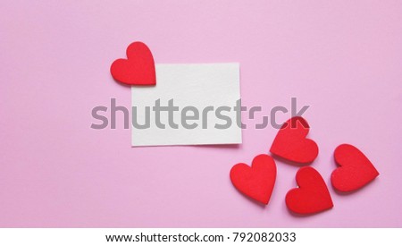 Abstract valentine 's day, Red Heart with paper on white fabric linen texture for graphic design or add text message. Love concept.

 Royalty-Free Stock Photo #792082033