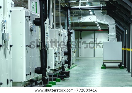 Air Handling Unit , (heating ventilating and air-conditioning system) Royalty-Free Stock Photo #792083416