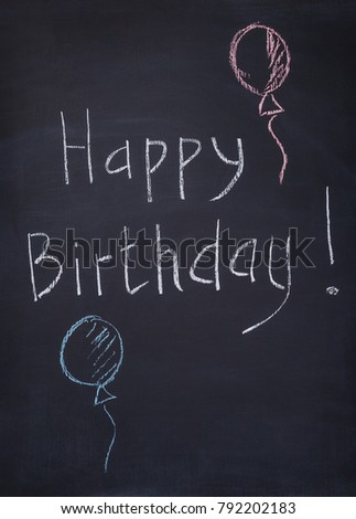 HAPPY BIRTHDAY ON BLACKBOARD Stock Photos and Images - Avopix.com