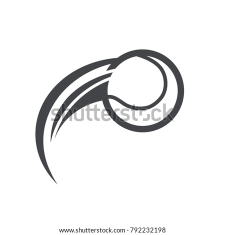 Baseball logo icon with swoosh design