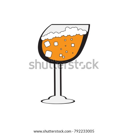Beer glass icon on a white background, Vector illustration