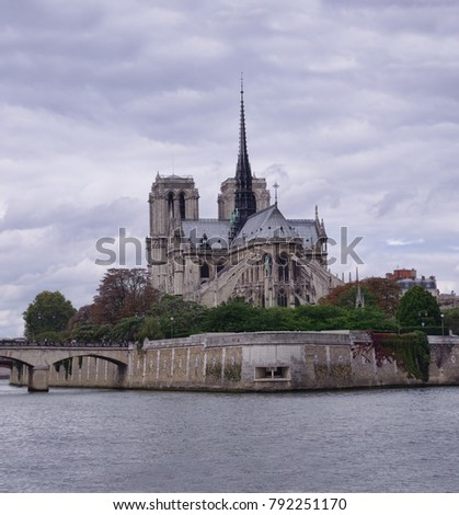 Notre Dame cathedral in Paris city, France