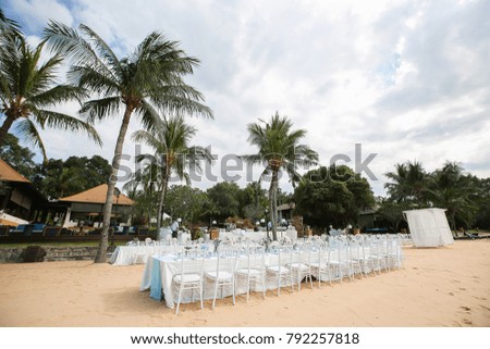 Wedding setting on the beach